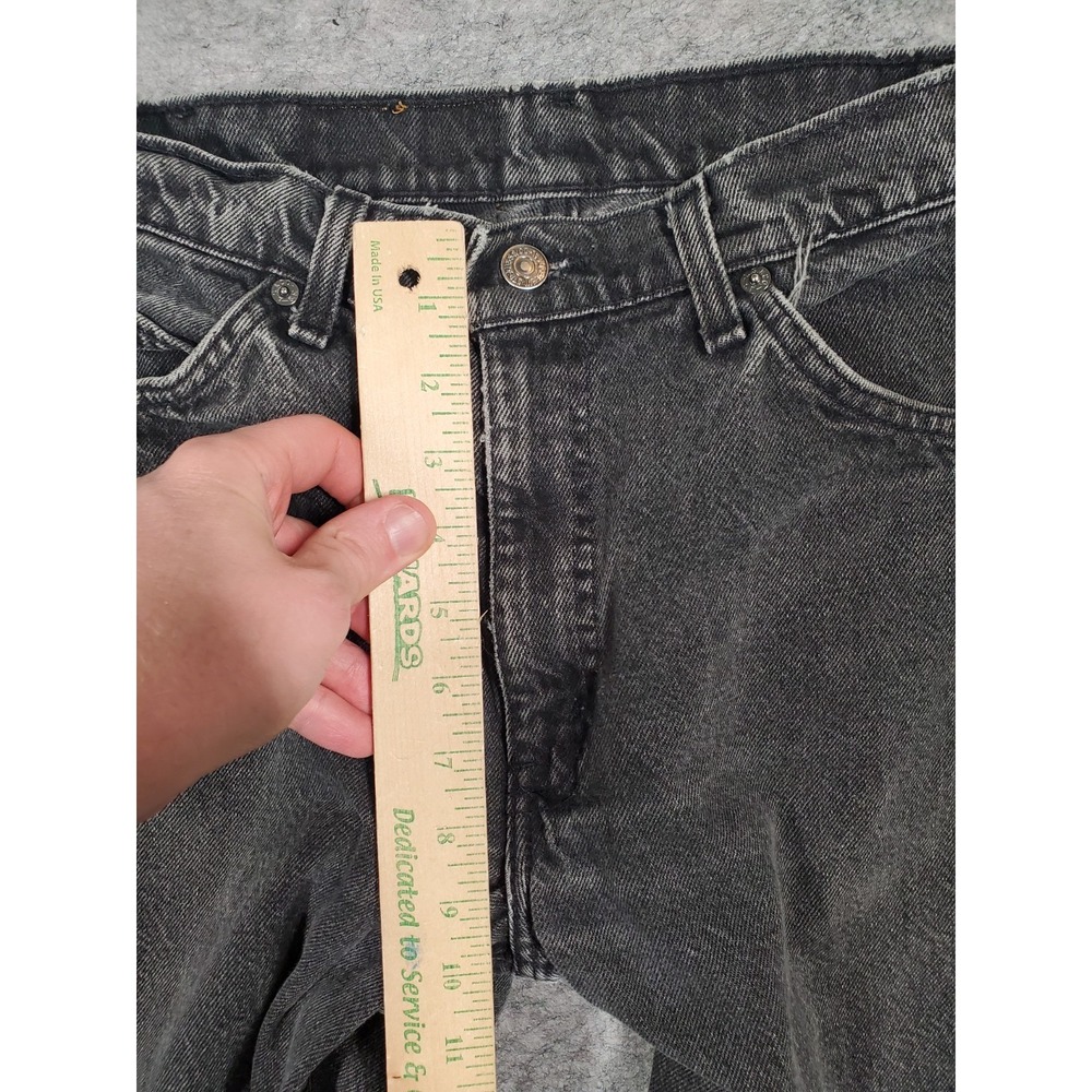 Vintsge Levi's 560 Orange Tab Jeans Mens 31x32 Black USA Loose Taper Distressed - Picture 13 of 16